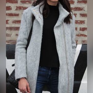 H&M|Oversized longline wool coat in faux mohair,moto zip•••Size 10,Classic style